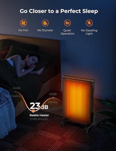 Reekie 1500W Electric Space Heater with Smart Thermostat and Remote Control