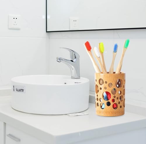 Eco Bamboo Toothbrush Holder with Drainage