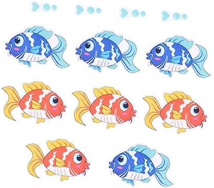 ETHZZLE Non-Slip Fish Decals 8 Pack Bath Safety Stickers