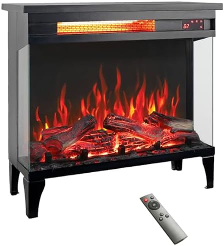 Doredo 3-Sided Electric Fireplace with Remote Control 1