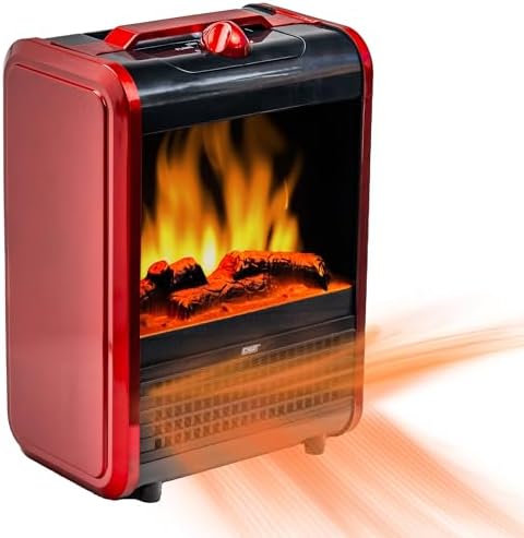 EZ-HEAT 1200W Mini Fireplace Heater with 3D Flame