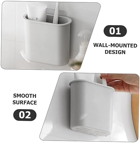 Hoement Wall Toothbrush Holder with Drainage