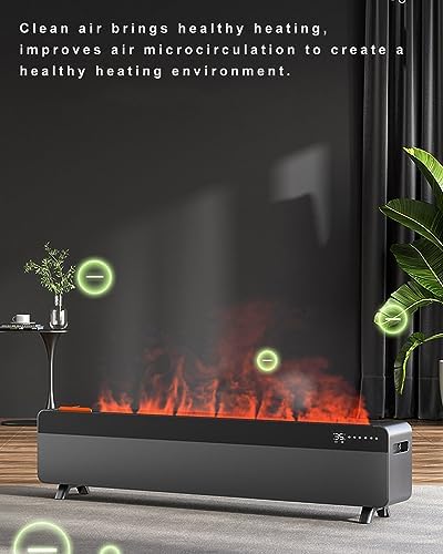 HSPLXYT Baseboard Heater with Humidifier and 5D Flame