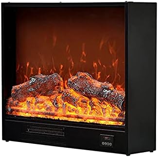 Electric Fireplace with 3D Logs and Adjustable Flame Size