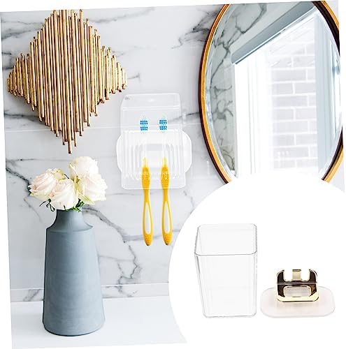 SWOOMEY Wall Mounted Toothbrush Holder Set with Tumbler