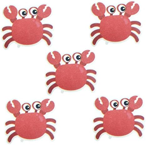Non-Slip Bath Grip Stickers 5 Pack with Crab Design