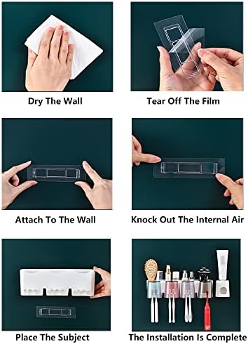 Tooloflife Toothbrush Holder 3 Cups Wall Mounted