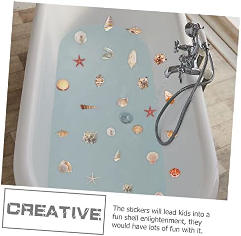 LIFKOME 6 Sheets Seashell Bathtub Decals Non Slip