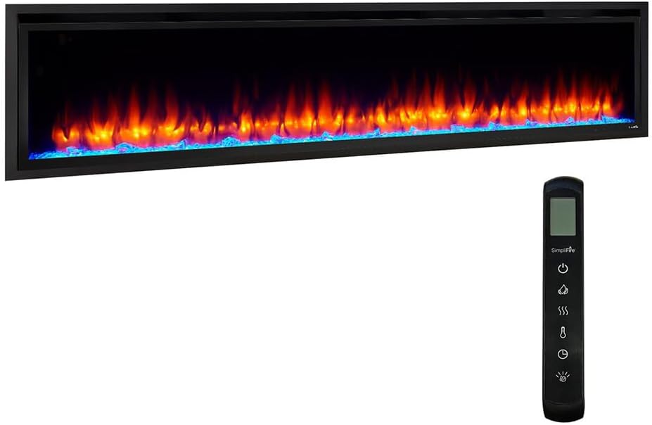 SimpliFire 70-Inch Allusion Platinum Electric Fireplace
