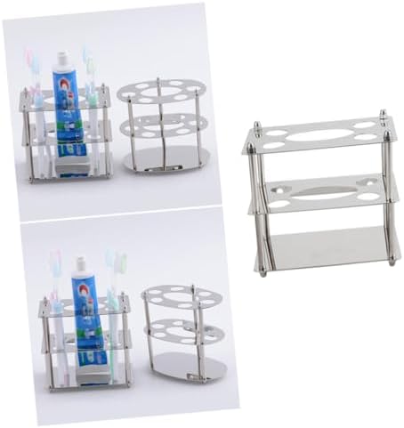Stainless Steel Toothbrush Holder with Toothpaste Rack