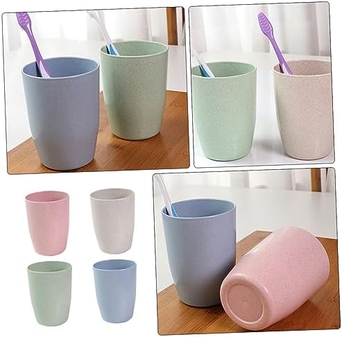 OHPHCALL Mouth Wash Cups 4 Pack Straw Tumbler for Bathroom