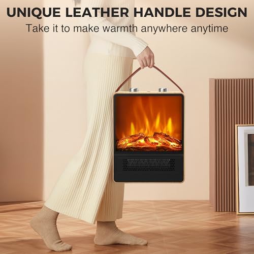 Riseon Electric Fireplace Heater with 3D LED Flame