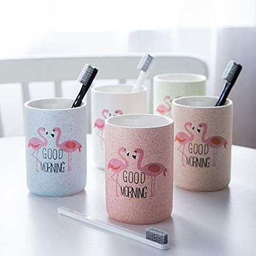 Simple Flamingo Ceramics Toothbrush Holder Tumbler - White