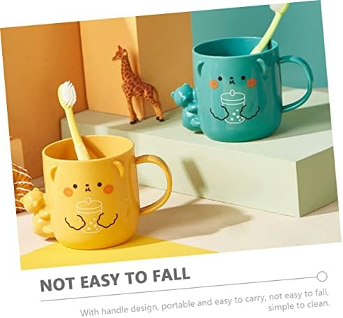 Cabilock Cartoon Toothbrush Cup with Bear Design 2Pcs