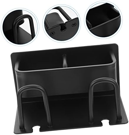 Wall-Mounted Storage Rack for Toothbrush and Toothpaste Black Aluminum