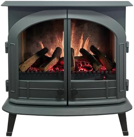Modern Ember Harlowe Electric Fireplace in Hunter Green