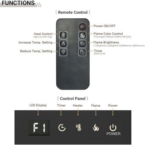 Feelcoo 60 Inch Ultra-Thin Electric Fireplace