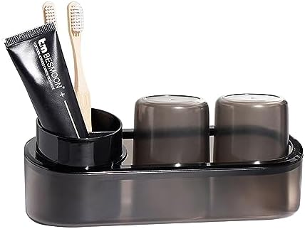 Kids Toothbrush Holder Set with 3 Slots and 2 Tumblers