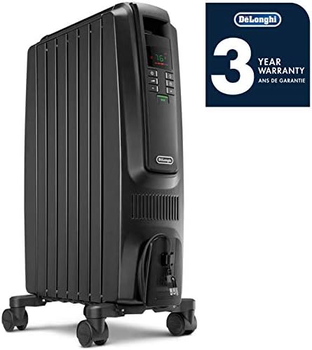 DeLonghi Dragon Digital Oil Filled Radiator Heater 1500W Black