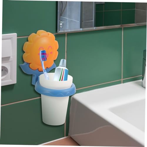 Cartoon Toothbrush Cup Organizer Wall Mount