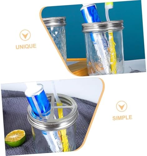 HOLIDYOYO 5 Pcs Stainless Steel Toothbrush Holder Lids