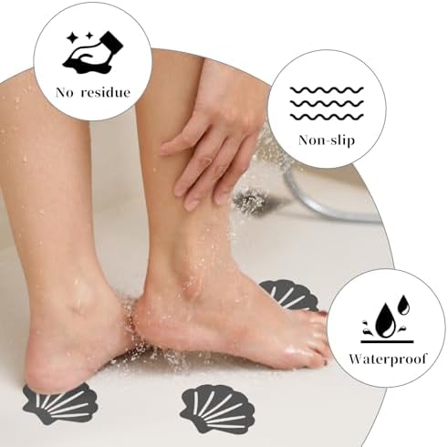 12 Pcs Non-Slip Bathtub Stickers with Self-Adhesive Design