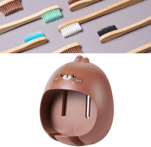 Beufee Toothbrush Holder Wall Mounted Cartoon No Drill