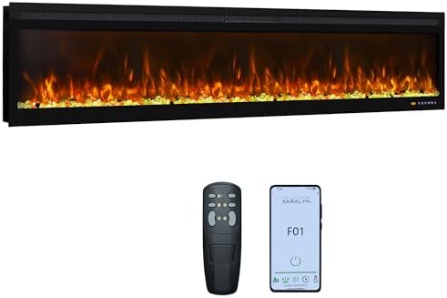 Ultra-Thin Electric Fireplace 78 Inch Black
