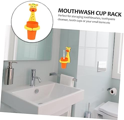 LIFKOME Wall Mounted Toothbrush Cup Holder for Boys and Girls