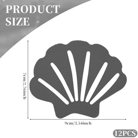 12 Pcs Non-Slip Bathtub Stickers with Self-Adhesive Design
