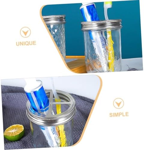 BUGUUYO 5Pcs Wide Mouth Jar Toothbrush Holder Lid