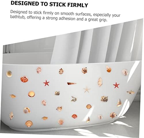 LIFKOME 6 Sheets Seashell Bathtub Decals Non Slip