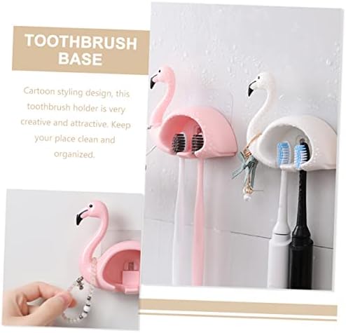 Gatuida 2PCS Flamingo Toothbrush Holder Wall Mounted Organizer