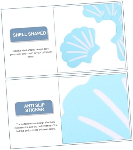JECOMPRIS 12Pcs Shell Shape Non-Slip Bathroom Decals