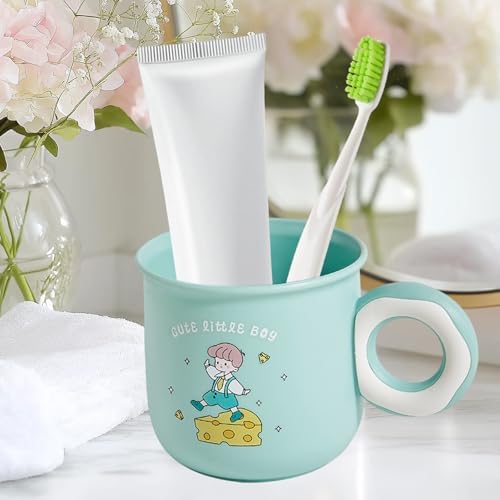 Cute Kawaii Toothbrush Holder with Donut Handle Blue