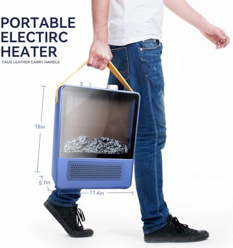 TEMPWARE Electric Fireplace Heater with 3D Flame Effect