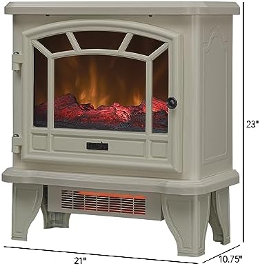 Duraflame Infrared Quartz Electric Fireplace Stove Heater Cream