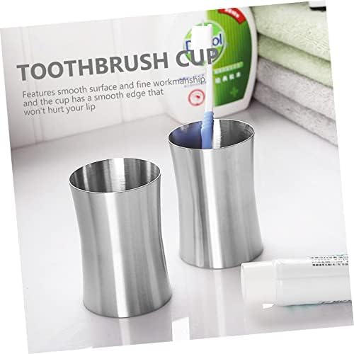 GLEAVI Modern Stainless Steel Toothbrush Holder Cup
