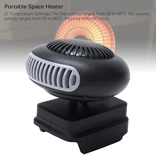 Walfront 170W Portable Battery Space Heater with 2 Temperature Settings