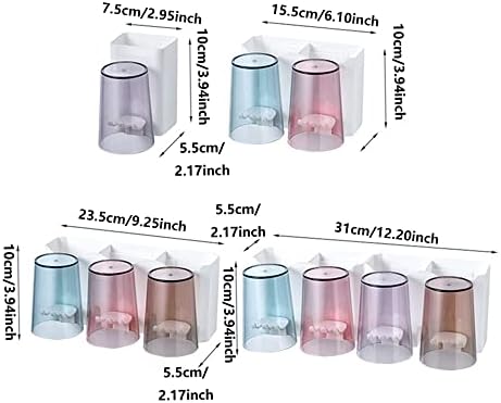 Tooloflife Toothbrush Holder 3 Cups Wall Mounted