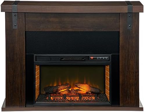 35 Inch Electric Fireplace with Mantel and Remote