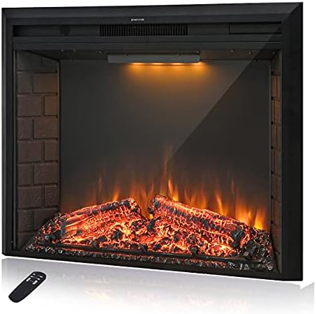 Masarflame 40 Inch Electric Fireplace Insert with Fire Sound and Remote Control
