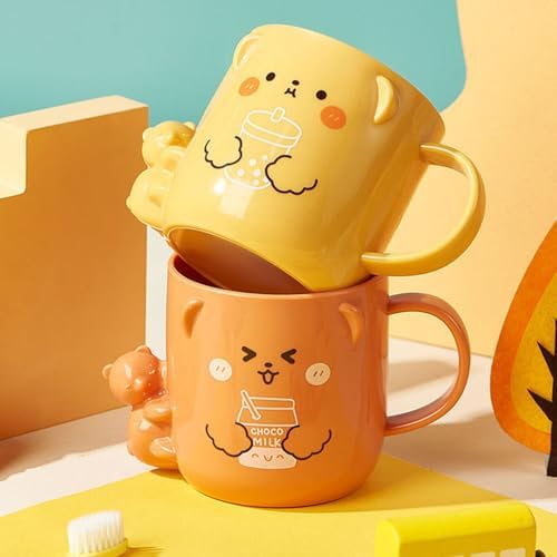 ULTECHNOVO 2 Pcs Kids Cartoon Toothbrush Cup
