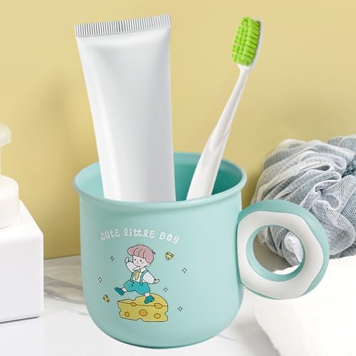 Cute Kawaii Toothbrush Holder with Donut Handle Blue
