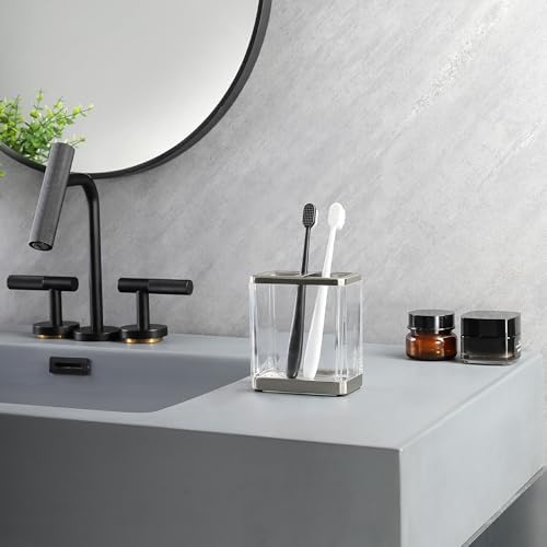H Halston Heavy Weight Glass Toothbrush Holder