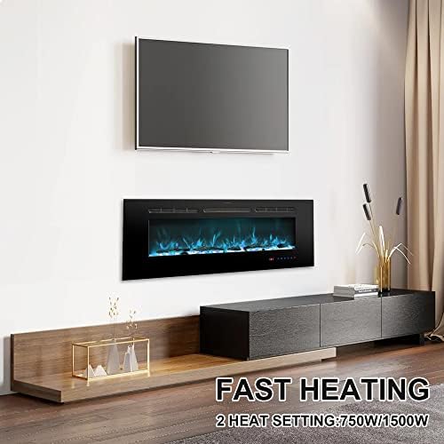 Rodalflame 72 Inches Electric Fireplace Insert with Remote Control