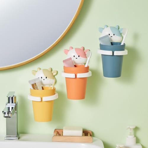 Alipis 2Pc Cartoon Toothbrush Cup Holder for Kids