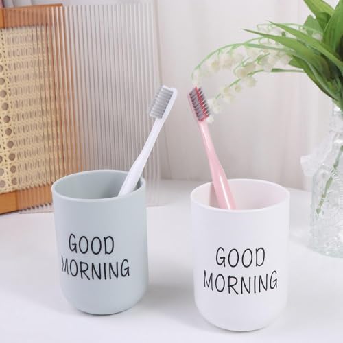 Portable Plastic Toothbrush Holder with Cup Storage - Green