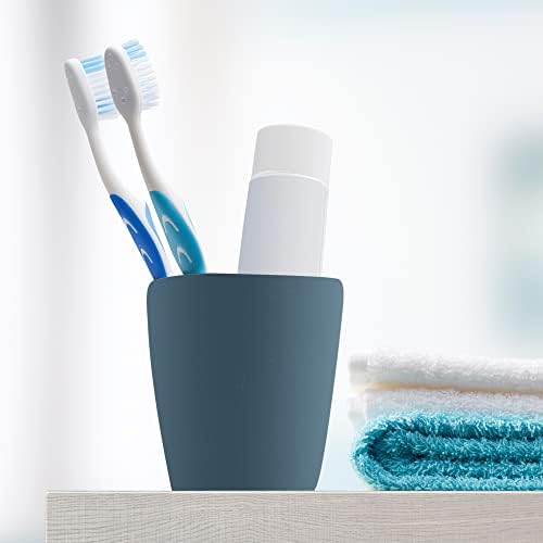 VOCOSTE 2Pcs Bathroom Toothbrush Cups Deep Blue Pink