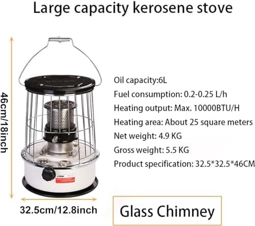 MDybf Kerosene Stove Heater 6L Adjustable Flame